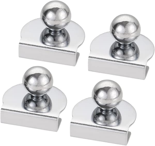 4-pak glasdørhåndtag, ingen boring, til 5-8 mm glasmontre
