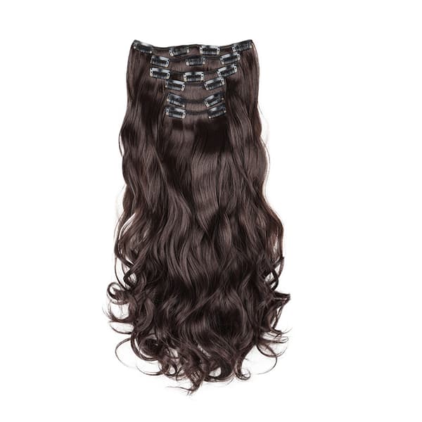 16 Clips Curly Hair Extensions 6 Pcs Dark Brown