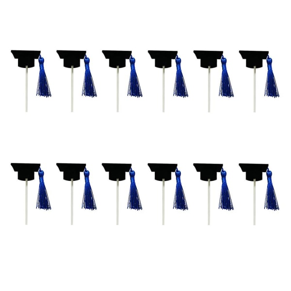 12 st Cupcake Toppers Examen Dessert Toppers Examen Dessert Dekoration Fest Fruktpinne 202 Blue 10X3.8X3.8CM