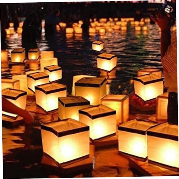 Floating Water Lanterns Biodegradable Waterproof Paper Lanterns for Weddings Parties Pool Pond Lake Decor White 10-pack