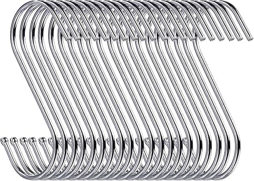 (Silver) 20-pack kraftiga S-formade krokar 8,5 cm S-formade krokar
