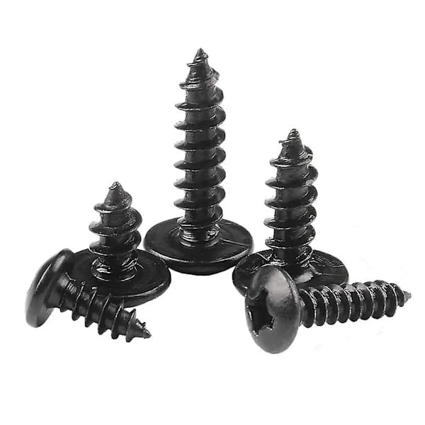 Itsekierteittävät puuruuvit - Hiiliteräsruuvit Ristipää Pyöreäpää Sienipää Musta M5*12mm (100kpl)