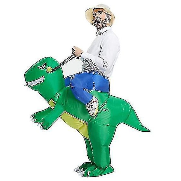 Uppblåsbar dinosauriekostym för vuxna, festkostym