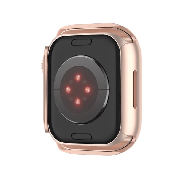 Rose Gold PC Protective Case with Tempered Glass Screen Protector Compatible with Apple Watch 4/5/6 44mm