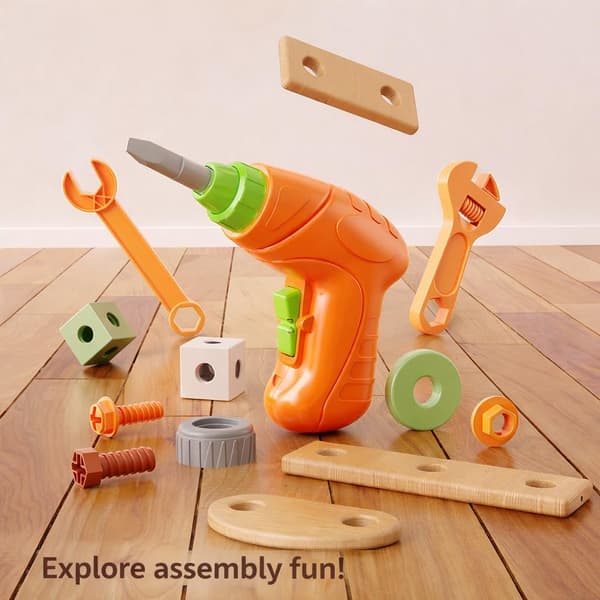 158-piece Building Set with Drill for Kids - STEM Building Set with Electric Toy Drill & Case, Educational Engineering Toy for Ages 3-8
