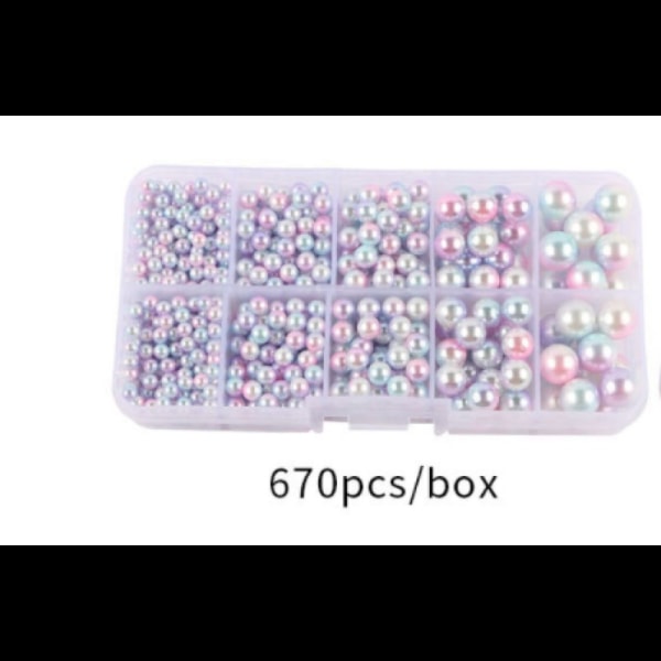 670 Stora Pärlor för Smyckestillverkning, Gyllene Runda Pärlor och Gyllene Platta Lera Pärlor för Armband #4 1 box