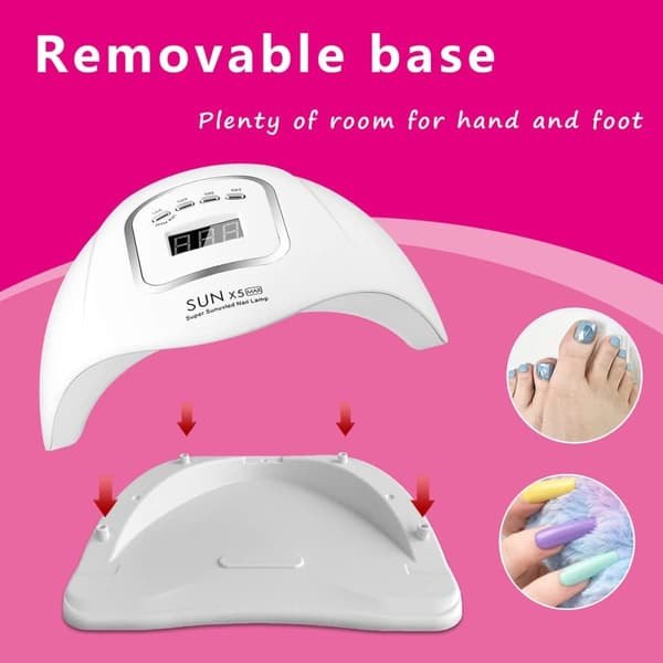 120W UV/LED Nagellampa med 10s/30s/60s/99s
