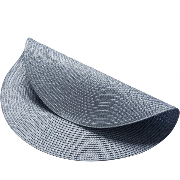 Runde Bordskåner Sæt af 6 Vaskbare 15 tommer Runde Bordskåner Bomuld Polyester Vævet Flettet Bordskåner til Spisebord