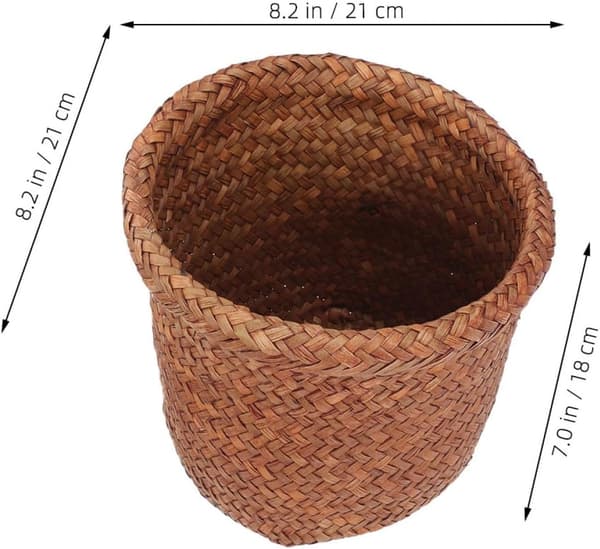 Sjögräsflätad papperskorg i kaffefärg, hälsosam och mångsidig