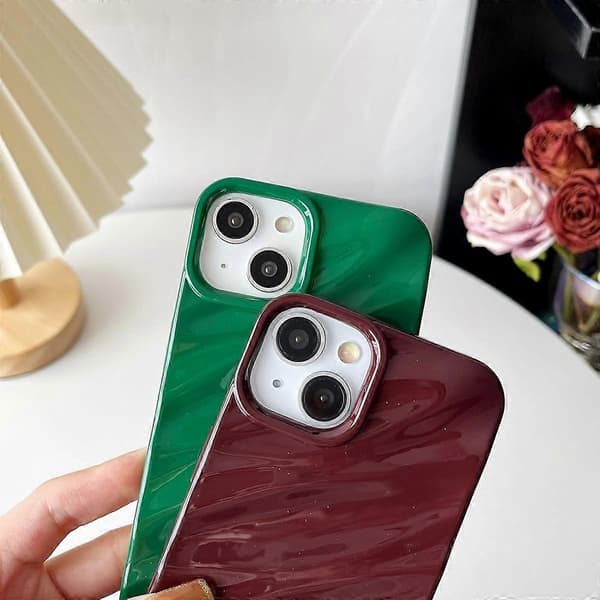Caseative-deksel til iPhone 13, vannbølgemønster krøllete bølgeform mykt kompatibelt med iPhone-deksel (iPhone 13, hvit)