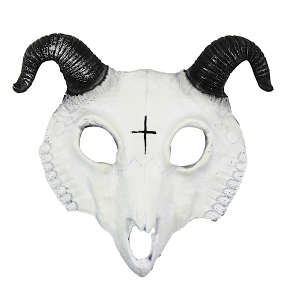 Halloween-getmask i getform, (Vit, medelstorlek), 3D realistisk, mjuk och bekväm