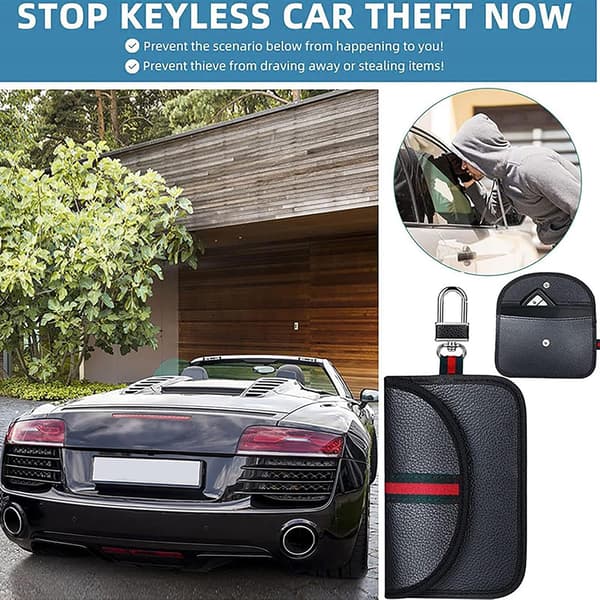 Faraday Bag for Car Key - RFID Signal Blocking and Anti-Theft - Blocks RFID/WiFi/GSM/LTE/NFC/RF Signals
