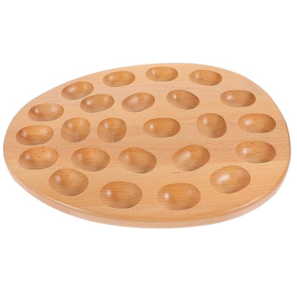Wooden Egg Tray for Deviled Eggs, Egg Tray for Countertop, Refrigerator, Chicken Egg Container