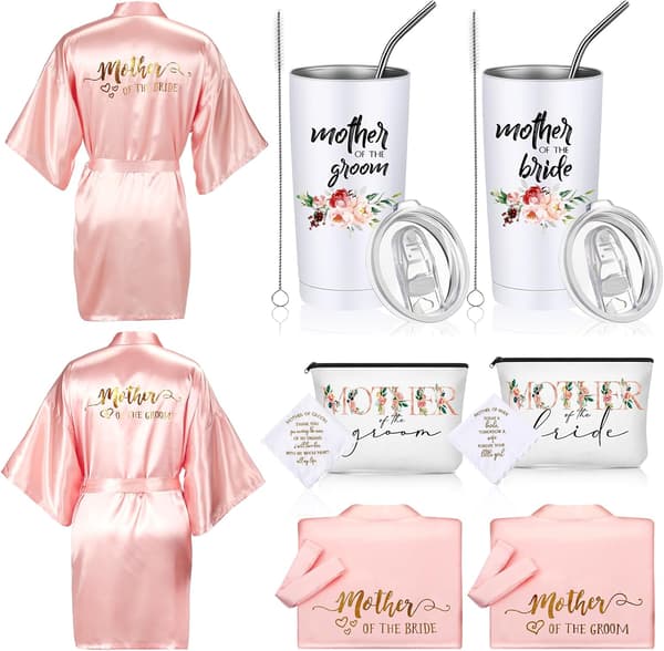 8-pack mor till bruden/brudgummen för bröllop Pink