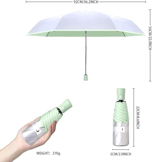 Mini Solparaply Silverlager Foldbart Paraply Automatisk Åbne Lukke/Regn Sol/Mænd Kvinder Børn Blokerer UV-beskyttelse