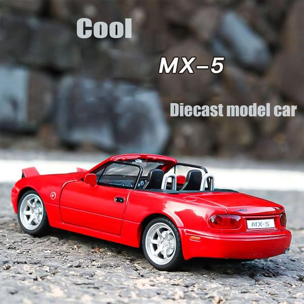 Mazda Miata MX5 Legetøjsbil 1/32 Støbt Modelbiler, Billegetøj til Børn 4-7 År Miata Gave til Drenge 3-5 År, (FQ)