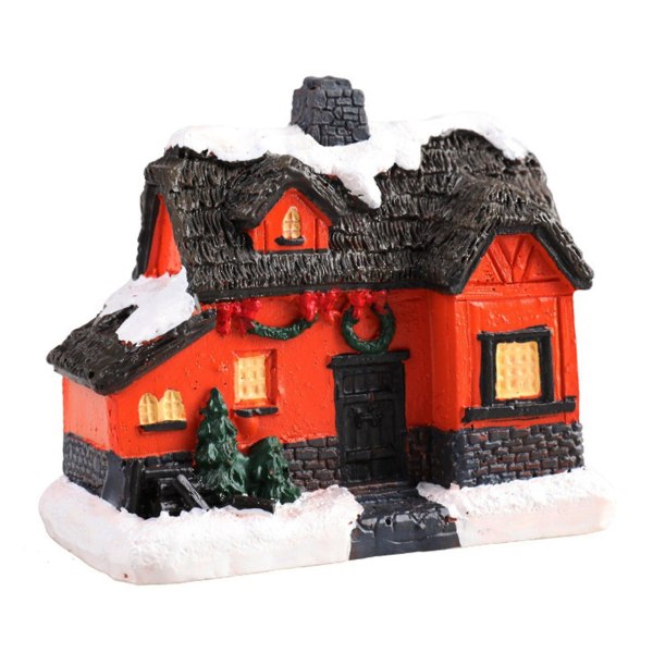 Kirkkaus Led Light Up Mini Village House Scene Christmas Decorresin Christmas House Xmas Ornament