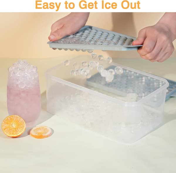 Mini Ice Cube Trays for Freezer - 4-pack Small Ice Cube Molds with Lid 104 x 4 Ice Cubes, BPA-free for Cooling Drinks, Coffee, Cocktails Blue (BT) blue blue