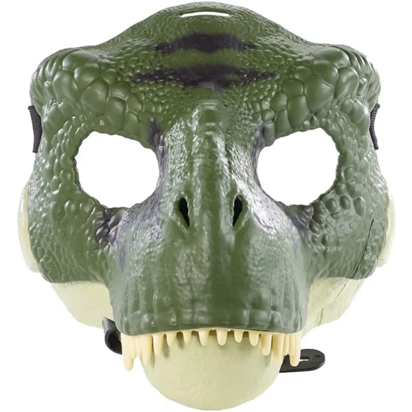 grön Dino Mask Moving Jaw Decor-Tyrannosaurus Rex Mask，Movable Dragon,Cosplay Mask Party Födelsedag Halloween...