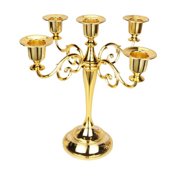 Lysestake for søylelys Kandelaber Lysestake 5 Lys Sink Legering 5 Armer Lysestake for Borddekorasjon Event Middag