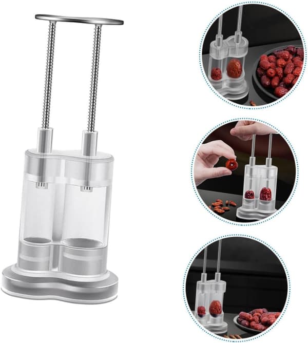 Metal Pitter for Cherries and Dates, Kitchen Tool, Easy to Use and Store.