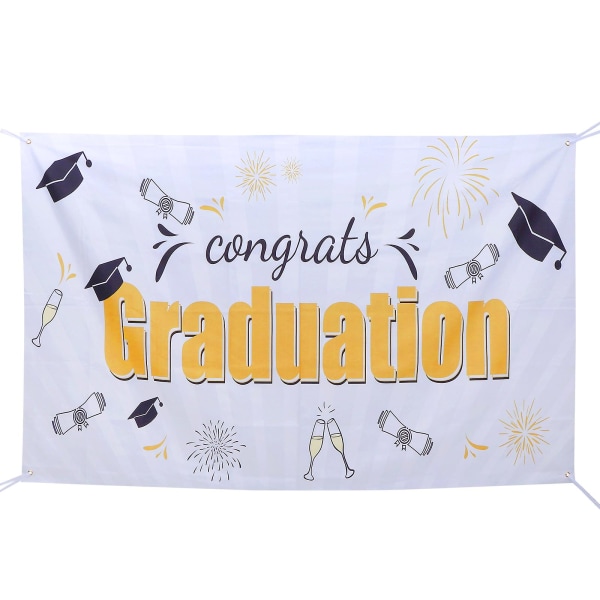 1 stk. Graduation Dekoration Tryk Baggrund Banner Hængende Graduation Bannerfive180x111cm five 180x111cm