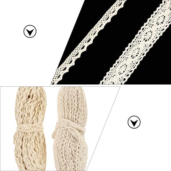 Beige blondebånd bomullstråd syhåndverk blondekant 1,2 cm 10 m + 2 cm 5 m