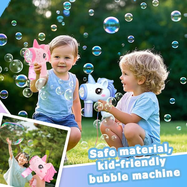Unicorn Soap Bubble Machine, 2 Pieces Unicorn Bubble Machine Toy, Automatic Bubble Machine, for Weddings, Garden