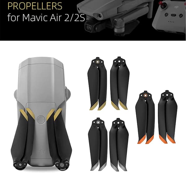 Air 2S Propeller Tyst Propeller Vikbar 7238F Propeller för DJI Mavic Air 2/Air 2S Drönartillbehör (Silver 4st)