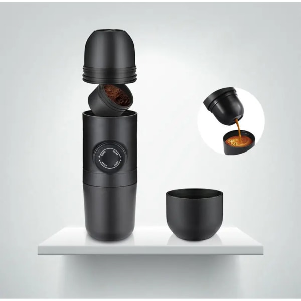 Kannettava espressokeitin matka-kahvipannu ulkokäyttöön käsipuristimella kannettava minikapseli-kahvinkeitin Kannettava kapseli-kahvinkeitin
