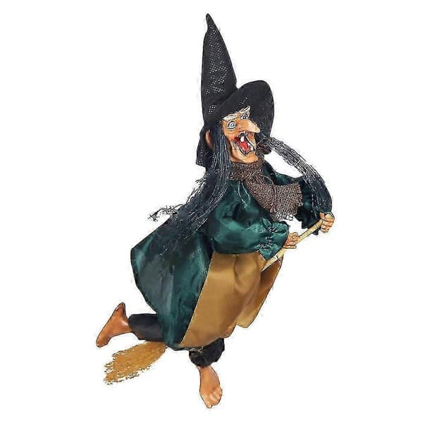 Halloween Hanging Animated Talking Witch Prop Laughing Sound Control Decor