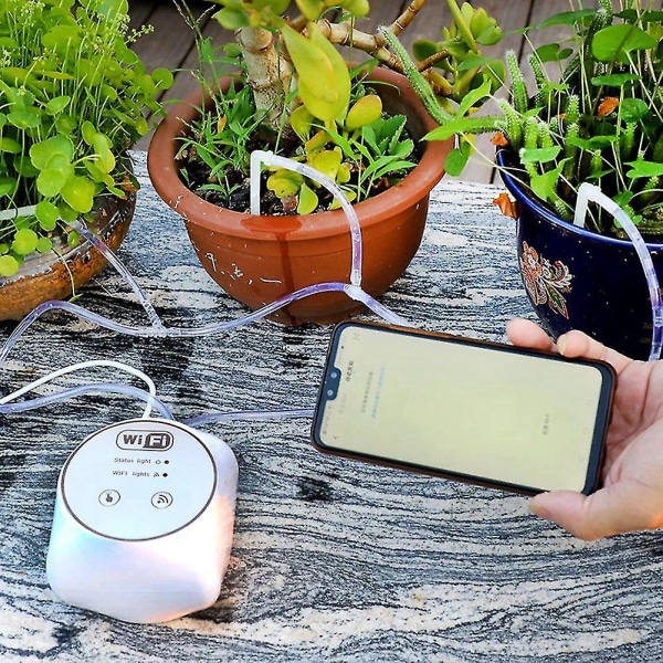 Trädgårds wifi-kontrollerad bevattning automatisk droppbevattning-10