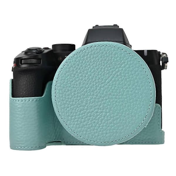 For Nikon Z 50 II Camera Case with Lens Cap Genuine Leather Protection - Blue