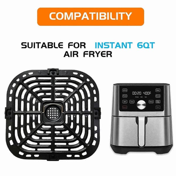 Erstatningsgrillpanne for Airfryer til Instant Vortex Plus 6QT, Grillplate med gummiføtter