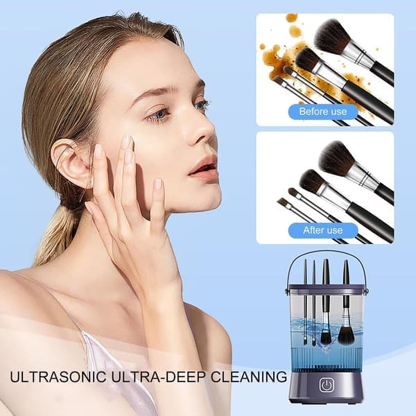 Automatic Makeup Brush and Sponge Cleaning Machine - Fast, Efficient Daily Cleaning Tool, Portable Beauty Accessory for Home [Ho]