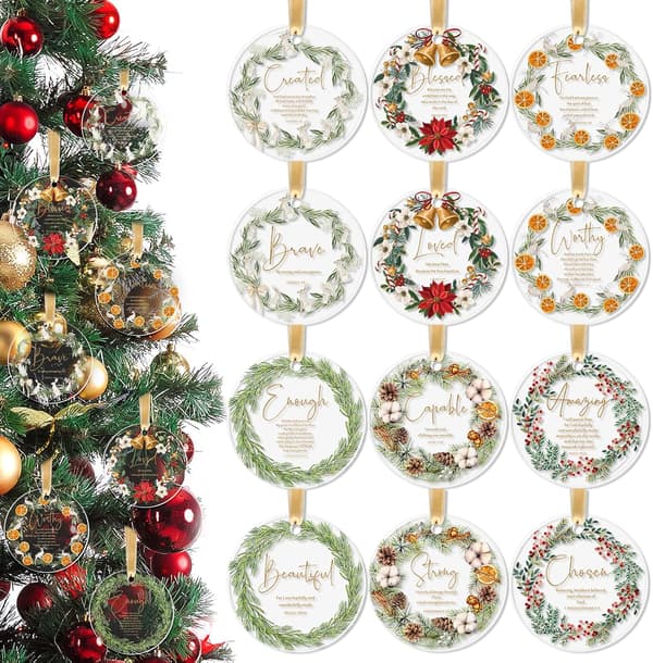 36 st julkristna hängande prydnader för kvinnor män