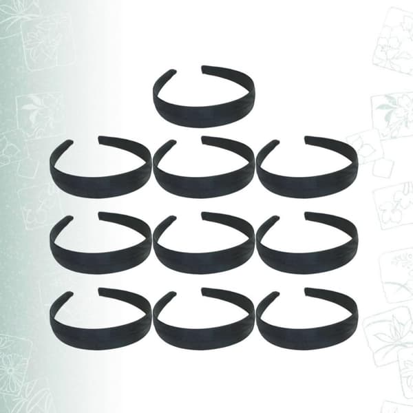 10 stk. minimalistisk sort satin bred hårbøjle DIY hårtilbehør