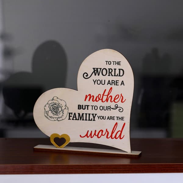 Mamma Du Er Verden Ornament Tre Hule Bokstaver Hjerte Cr