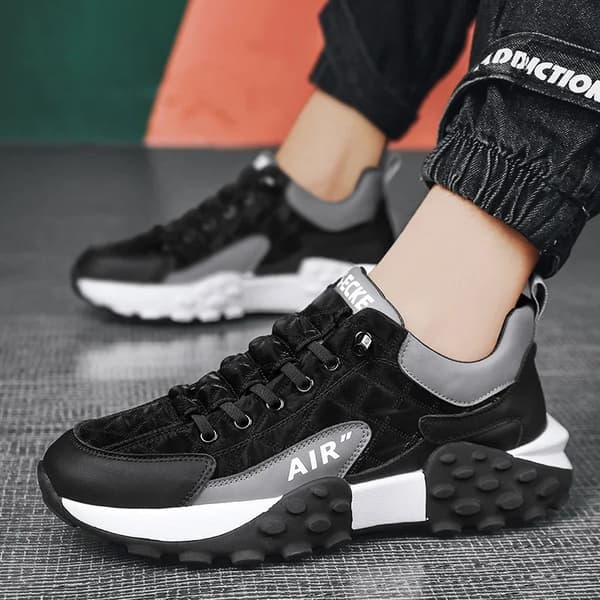 Afslappede gummisko til mænd, hvide sneakers, åndbare sportssko, løbesko, sko