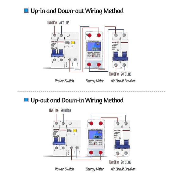 Single Phase Din Rail Energy Meter 5-80a 220v 50hz Electronic Kwh Meter With Lcd Backlight Digital D