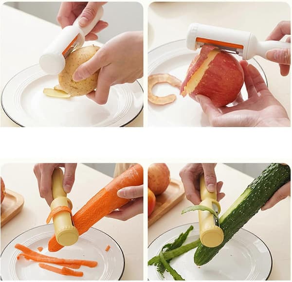 Fruit Cleaner and Peeler Set Vegetable Scrubbing and Peeling Tool Multifunctional Kitchen Utensils