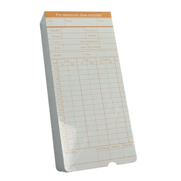 Employee Attendance Time Card Paper 100 Sheets Random Color[DB]