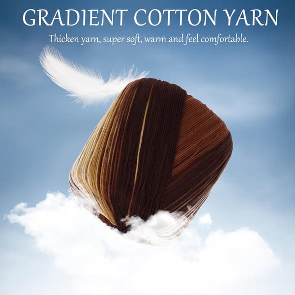 Virka Gradient Bomullsgarn 13 Ruller, Flerfarget Myk Tråd for DIY Tepper og Skjerf Strikking