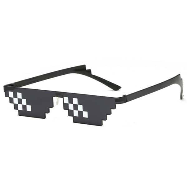 Sorte Thug Life-briller Meme-solbriller Pixel sort