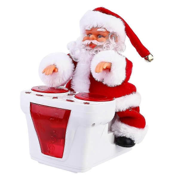 Trummande Jultomte Barn Elektrisk Leksak Jultomte Docka Leksak Julprydnad Jultomte Dekor