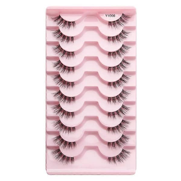 YSDO 5/10 Par Natural Long 3D Mink Eyelashes Makeup Soft Half Lashes Handmade Combo 10parY1009