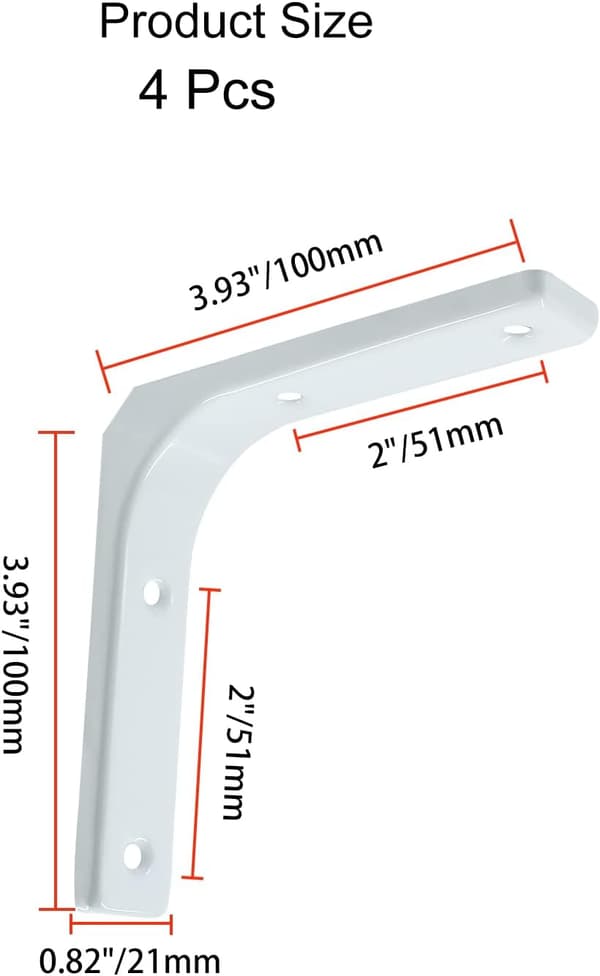 4-pack vita vägghyllkonsoler tumkonsol 4-pack vit vit 4 In - White, 4 pcs