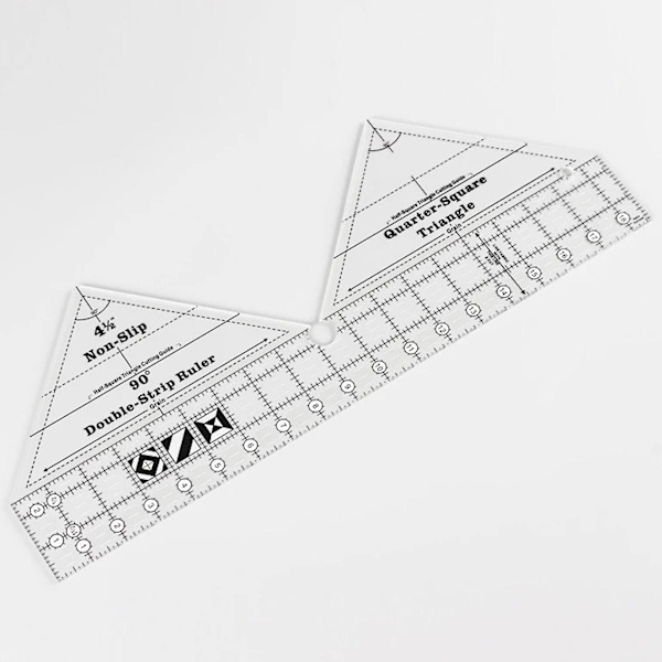 Kreativ Lineal Gitter 90 Grader Dobbelt Stribe Lineal Anti-slip Kvartals Kvadrat Trekant Skæreguide Fo