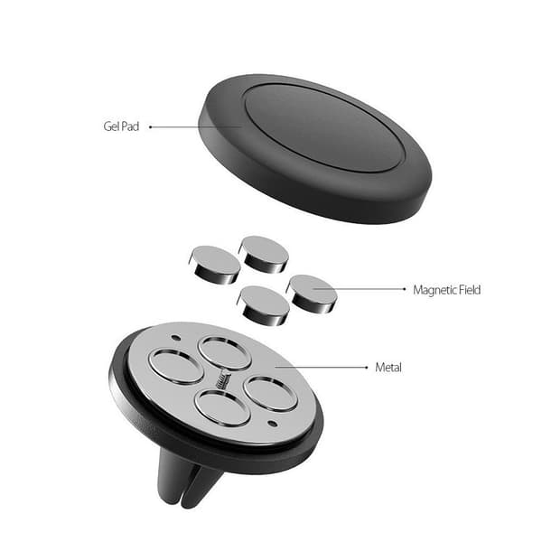 Magnetisk Biltelefonholder - Sterkeste Magneter for Luftventil, Kompatibel med iPhone og Samsung, Inkluderer Metallplater