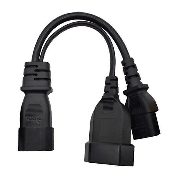 Y-formet splitter strømkabel, IEC320 3-benet C14 til han C13 + 2-hullers EU 4.0mm hun kontakt AC strømkabel